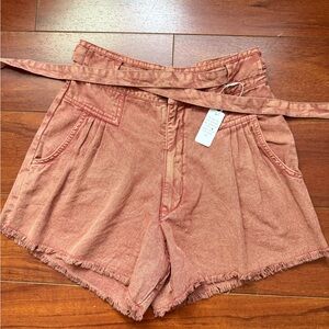 Free People High Waist Terracotta Shorts